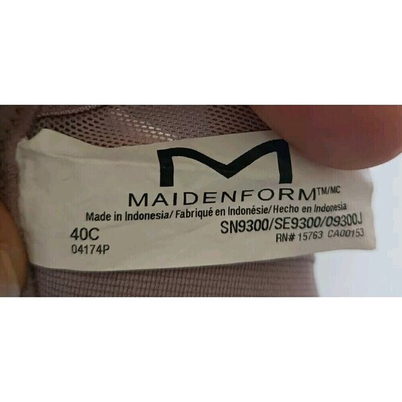 Maidenform Bra Size 40C Purple Mesh Overlay Band SN9300 Lightweight Semi Sheer - Picture 4 of 10